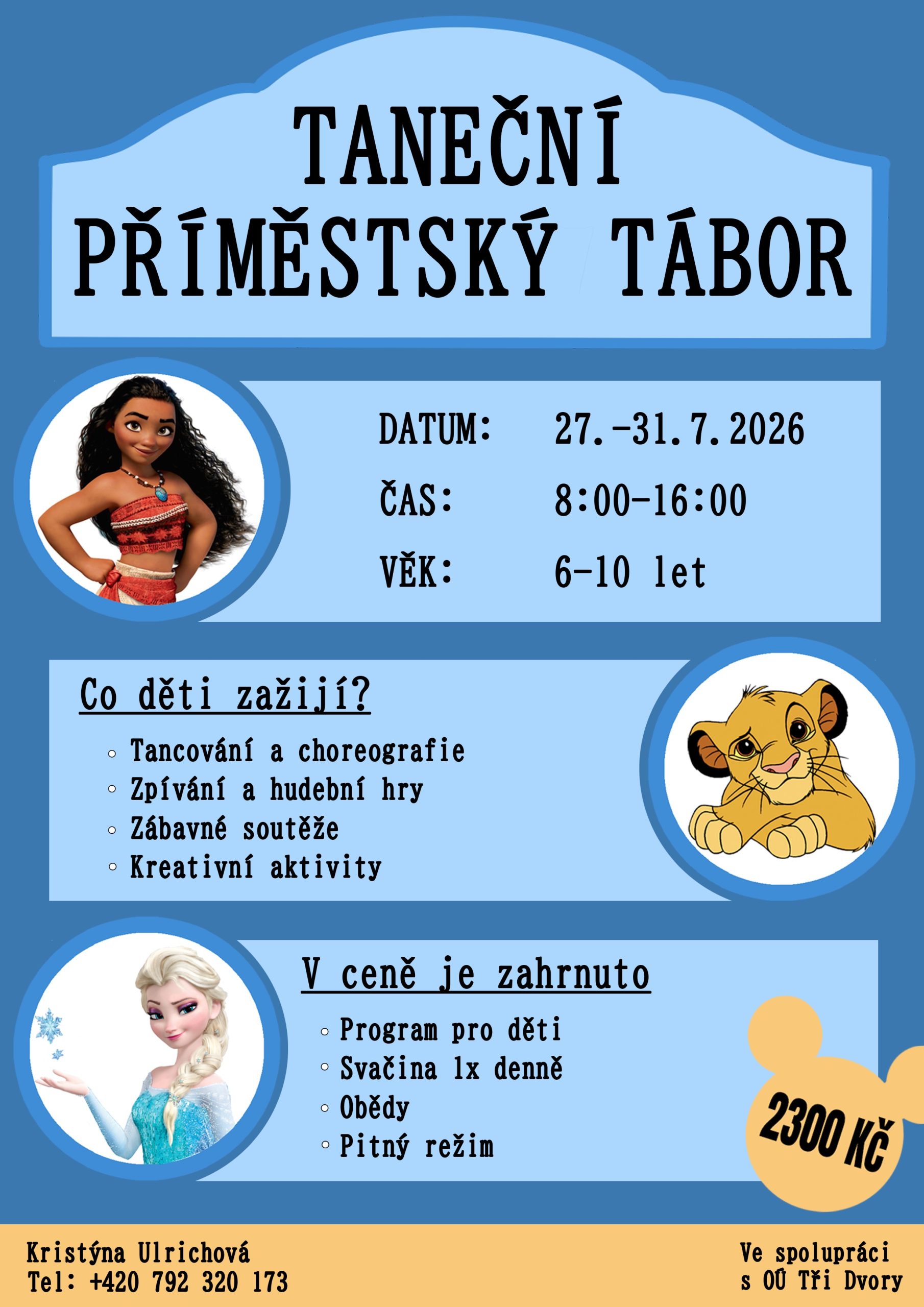 Letáček příměstského tábora Cristal Dance